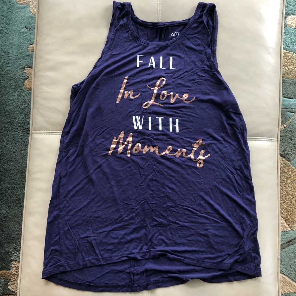 [Apt 9] soft Fall in Love With Moments tank top purple and gold